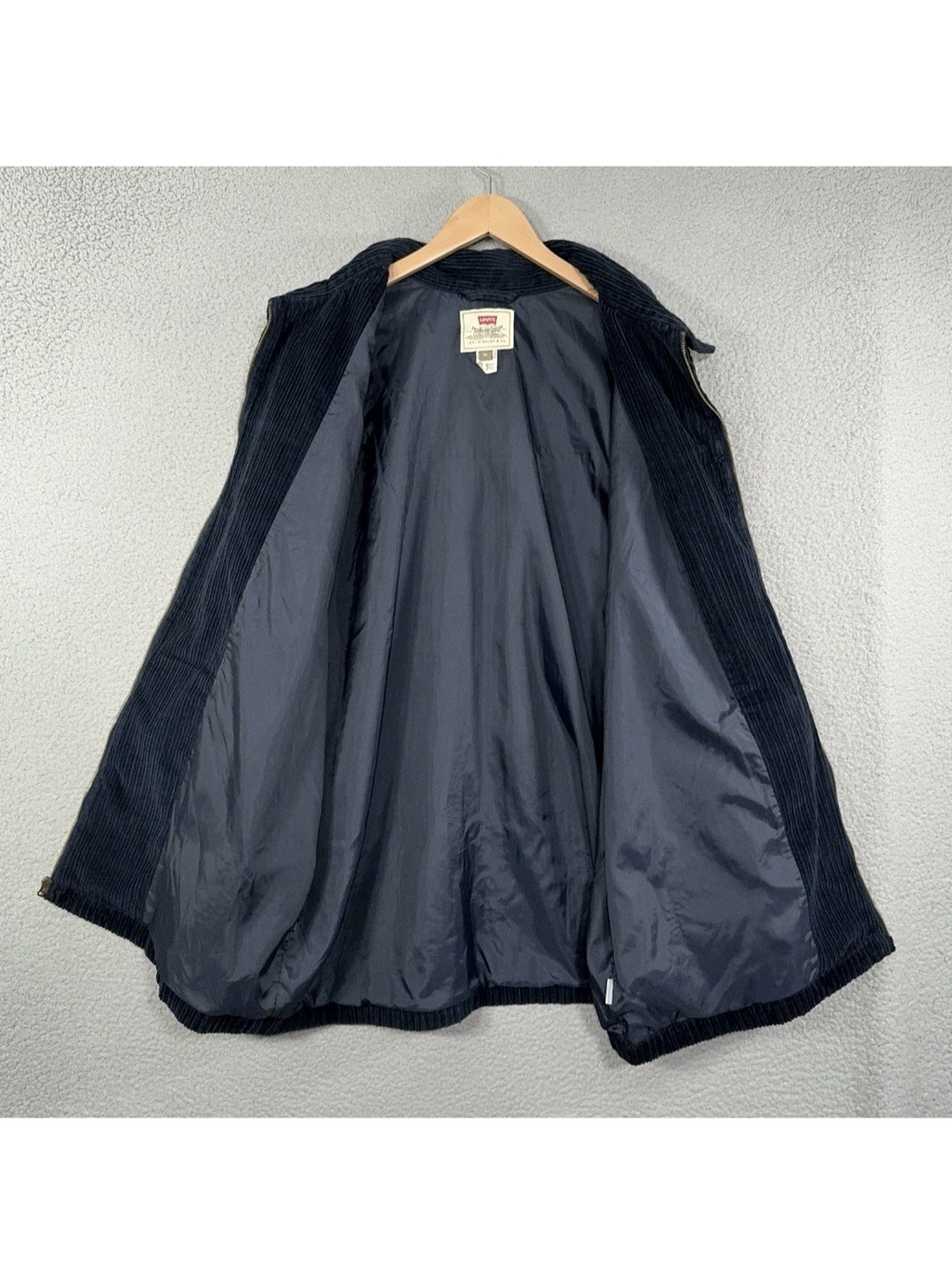 Rare Vtg Levi's Corduroy Navy Zip-up Jacket Oversized XL - Picture 3 of 10